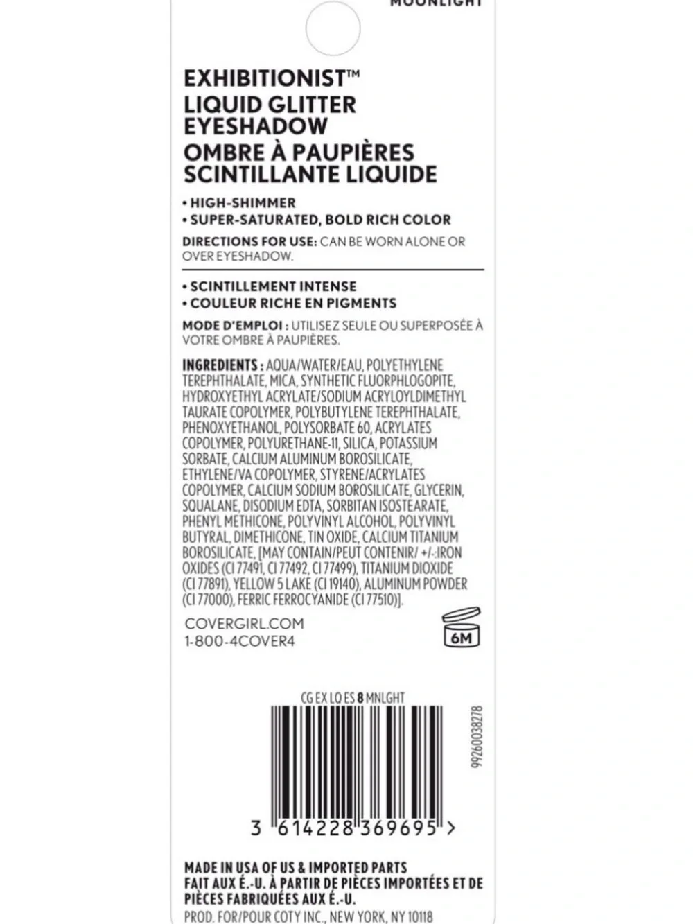 COVERGIRL Exhibitionist Liquid Glitter Eyeshadow 0.13 fl oz. Tube 8 Moonlight